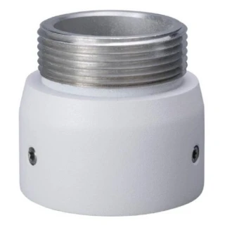 Adapter do kamer PTZ BCS-APTZ wykonany z metalu, w kolorze białym, z gwintowanym zakończeniem. Posiada otwory montażowe po bokach.