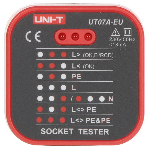 Tester sieťových zásuviek UT-07A-EU UNI-T