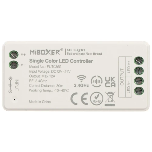 Svetelný ovládač LED LED-W-WC/RF 2.4 GHz, MONO 12... 24V DC MiBOXER / Mi-Light