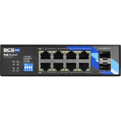 BCS-B-ISP08G-2SFP BCS switch PoE 8 portový DIN lišta