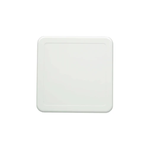 Kwadratowy, biały bezprzewodowy punkt dostępowy o gładkiej powierzchni. Urządzenie ma zaokrąglone rogi i minimalistyczny design.