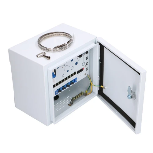 Extralink Atlas | Vonkajší switch PoE | 8x RJ45 1000Mb/s PoE, 2x SFP, 120W, aktívne chladenie