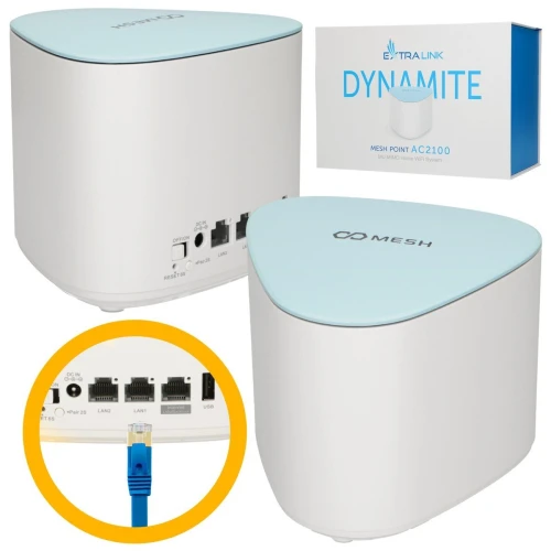 Extralink Dynamite C21 | Modul na rozšírenie siete Mesh | AC2100, MU-MIMO, Domáci systém Mesh WiFi