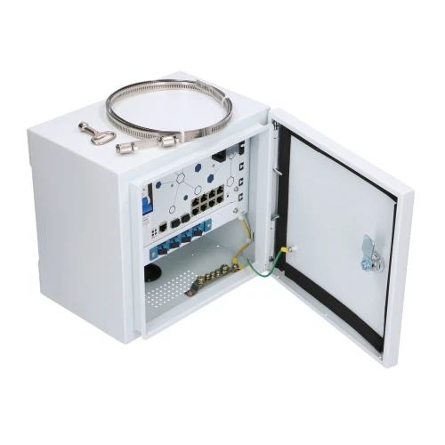 Extralink Minos | Vonkajší switch PoE | 8x RJ45 1000Mb/s PoE, 2x SFP, 200W, L2, aktívne chladenie