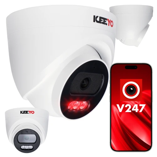 IP kopulová kamera 4Mpx IR 25m KEEYO LV-V-IP4M25DF-B Audio AI