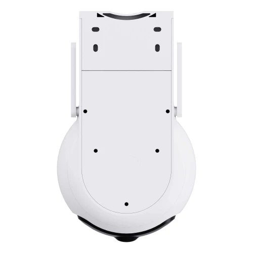 Biała, obrotowa kamera IP Wi-Fi marki Ezviz widziana z góry, z widocznymi otworami montażowymi. Kamera ma nowoczesny, minimalistyczny design z gładką powierzchnią.