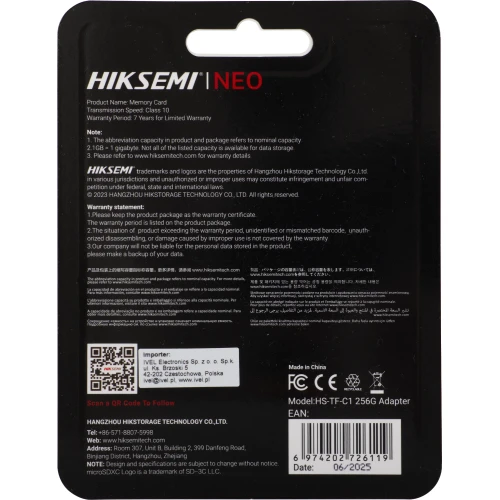 Pamäťová karta microSD Hikvision HS-TF-C1 256GB