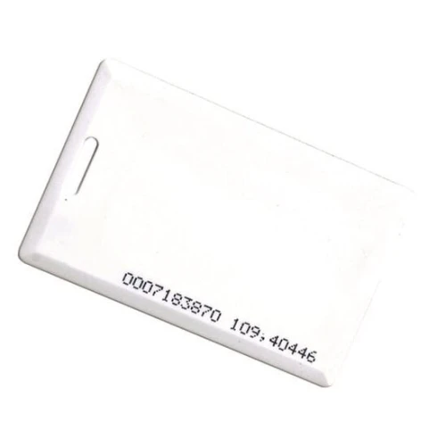 RFID karta EMC-01 125kHz 1,8mm s číslom (8H10D+W24A) biela s otvorom laminovaná