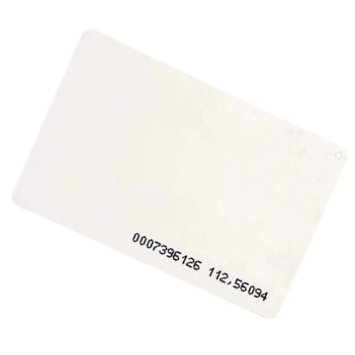 RFID karta EMC-02 125kHz 0,8mm s číslom (8H10D+W24A) biela laminovaná