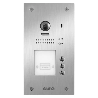 Vonkajšia kazeta domového telefónu EURA VDA-91A5 "2EASY" pre 3 byty, na zapustenie, s funkciou blízkosti karty