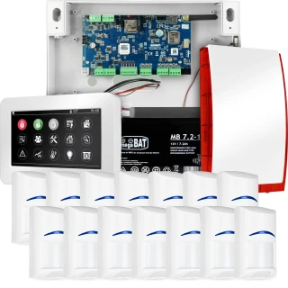 Alarmový systém NeoGSM-IP, Biely, 14x senzor, GSM upozornenie, Wifi