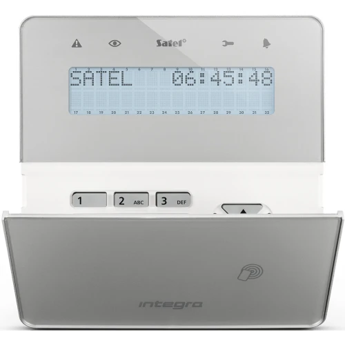 Bezdrôtový LCD manipulátor s čítačkou blízkostných kariet Satel INT-KWRL2-SSW
