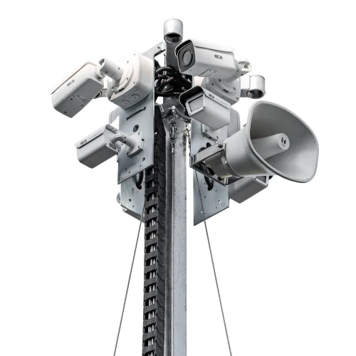 Mobilná veža monitoringu BCS MOBILCAM P750 so systémom CCTV a ľahkým prívesom