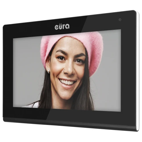 Monitor EURA VDA-09C5 - čierny, dotykový, LCD 7'', FHD, pamäť obrazov, SD 128GB, rozšírenie až na 6 monitorov