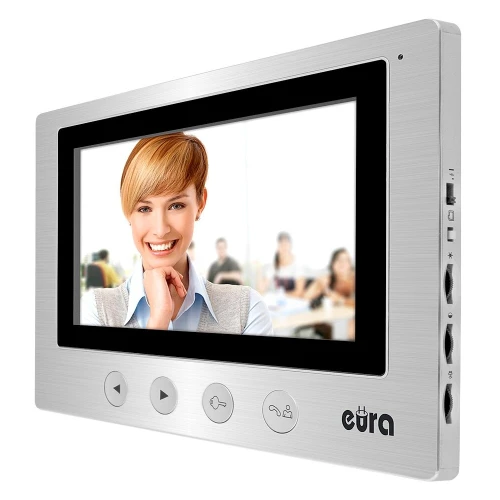 Monitor EURA VDA-20A3 EURA CONNECT strieborný, obrazovka 7'' otvorenie 2 vstupov