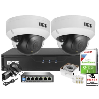 Monitorovanie firmy obchodu domu H.265+ BCS Point 2x Kamera BCS-P-DIP15FSR3 1TB