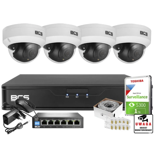 Monitorovanie firmy obchodu domu H.265+ BCS Point 4x Kamera BCS-P-DIP15FSR3 1TB