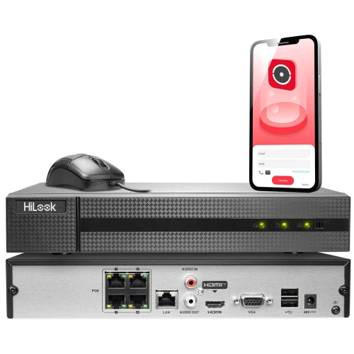 NVR-4CH-5MP/4P IP záznamník 4 kanálový sieťový s POE HiLook od Hikvision