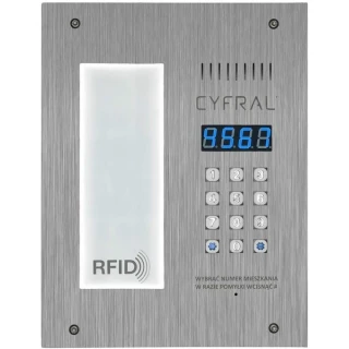 Digitálny panel CYFRAL PC-3000RE LM s integrovaným zoznamom nájomníkov a čítačkou RFiD a zabudovanou elektronikou