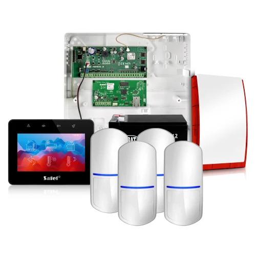 Alarmový systém Satel Integra 32, Čierny, 4x senzor, Mobilná aplikácia, Notifikácia