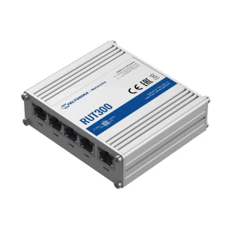 Teltonika RUT300 | Priemyselný Router | 5x RJ45 100Mb/s, 1x USB, Passive PoE