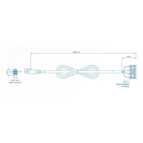 Teltonika napájací kábel | Napájací kábel | so 4-kontaktným skrutkovým svorkovnicom, PR2FK20M