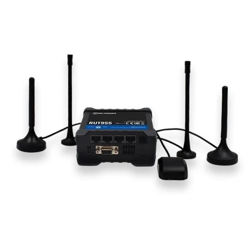 Teltonika RUT955 | Profesionálny priemyselný router 4G LTE | Cat.4, WiFi, Dual Sim, GPS, 1x WAN, 3X LAN, GPS anténa, RUT955 T033B0