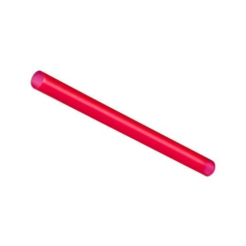 Czerwony, jednorazowy ustnik o gładkiej powierzchni, przedstawiony na białym tle. Ustnik ma cylindryczny kształt i jednolity kolor.