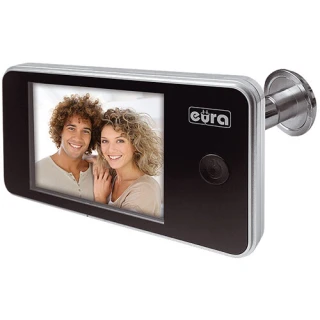 Video-vrátka pre dvere EURA VDP-01C1 ERIS STRIEBORNÝ 3,2'' LCD