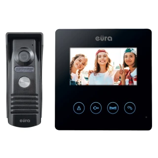Videotelefon EURA VDP-52A3 ATIRA čierny, obrazovka 4,3'', podpora 2 vstupov