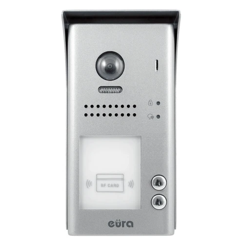 Videotelefon EURA VDP-70A5/N BLACK "2EASY" - dvojdomový, 2x LCD 7", čierny, blízkostný čítačka Unique 125 kHz, nástenný,