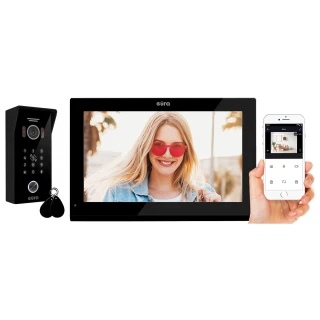 Videotelefon EURA VDP-99C5 - čierny, dotykový LCD 10'', AHD, WiFi, pamäť obrazov, kamera 1080p, RFID, šifrovač, povrchový