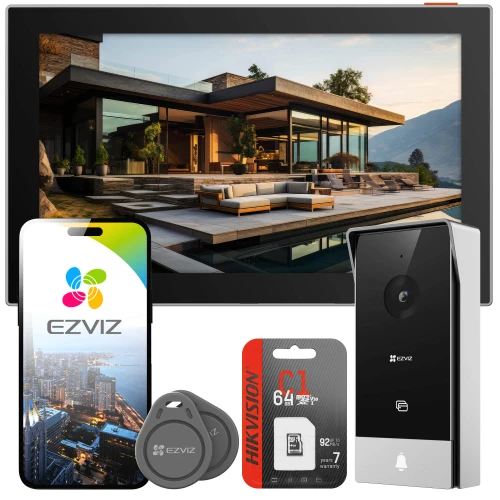 Videovrátnik EZVIZ HP5, ovládanie cez Wi-Fi (Android / iOS), inštalácia 2-vodičová