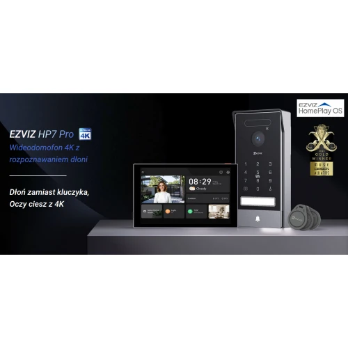 WiFi videovrátnik EZVIZ HP7 PRO 4K, Overenie tváre, Diaľkové otváranie, Detekcia pohybu