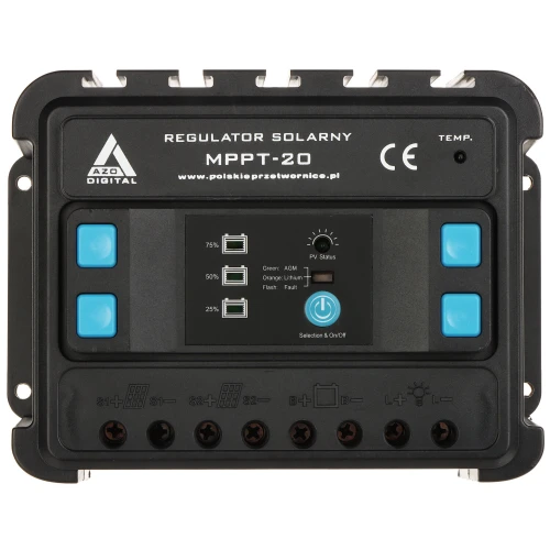 Solárny regulátor nabíjania batérií SCC-20A-MPPT AZO Digital
