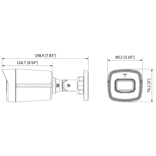 Trubová kamera HAC-HFW1500TL-A-0360B-S2 Dahua, 4v1, 5 Mpx, mikrofón, biela,