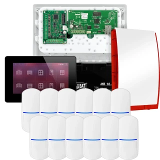 Súprava alarmu SATEL INTEGRA 32, 12x detektor PET, siréna, čierny ovládač INT-TSH2-B