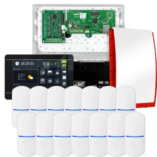 Súprava alarmu SATEL INTEGRA 32, 14x detektor, siréna, čierny ovládač INT-TSI-B