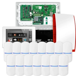 Súprava alarmu SATEL INTEGRA 32, 15x detektor PET, siréna, biely ovládač INT-TSI-W, LTE komunikácia