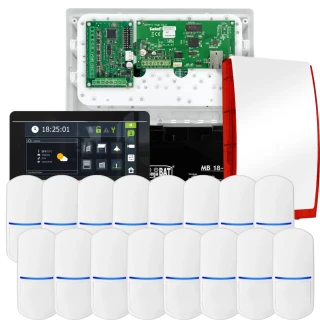Súprava alarmu SATEL INTEGRA 32, 16x detektor, siréna, čierny ovládač INT-TSI-B