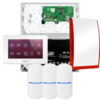 Súprava alarmu SATEL INTEGRA 32, 3x detektor PET, siréna, biely ovládač INT-TSH2-W