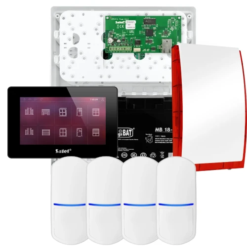 Súprava alarmu SATEL INTEGRA 32, 4x detektor, siréna, čierny ovládač INT-TSH2-B