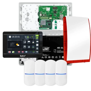 Súprava alarmu SATEL INTEGRA 32, 4x detektor, siréna, čierny ovládač INT-TSI-B, LTE komunikácia