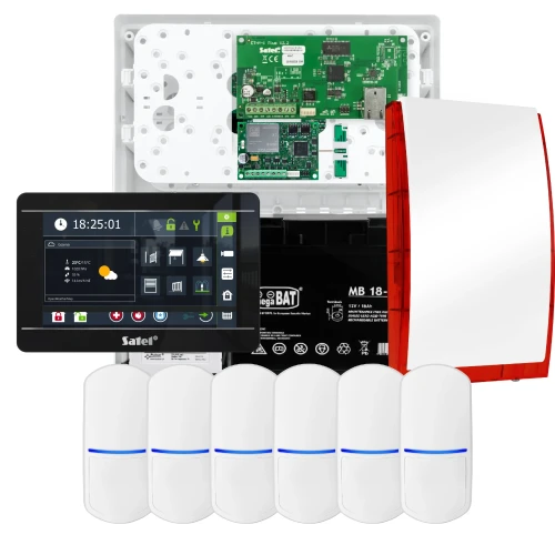 Súprava alarmu SATEL INTEGRA 32, 6x detektor, siréna, čierny ovládač INT-TSI-B, LTE komunikácia