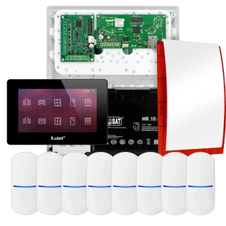 Súprava alarmu SATEL INTEGRA 32, 8x detektor PET, siréna, čierny ovládač INT-TSH2-B