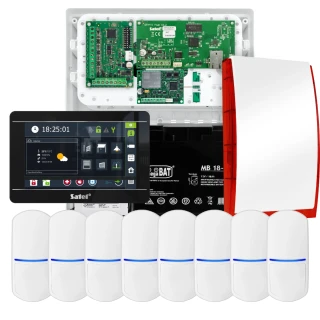 Súprava alarmu SATEL INTEGRA 32, 8x detektor, siréna, čierny ovládač INT-TSI-B, LTE komunikácia