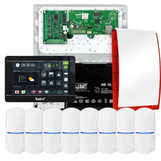 Súprava alarmu SATEL INTEGRA 32, 8x detektor, siréna, čierny ovládač INT-TSI-B