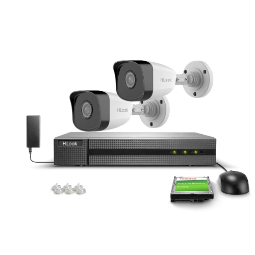 Sada na monitorovanie 2x IPCAM-B2 Full HD, PoE, IR 30m, H.265+, IP67 Hilook Hikvision