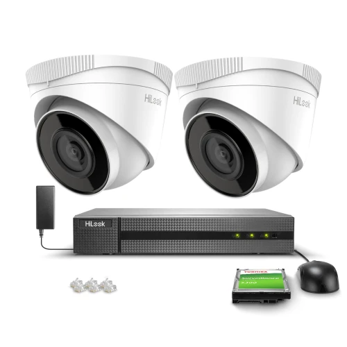 Sada na monitorovanie 2x IPCAM-T2, Full HD, IR 30m, PoE, H.265+ Hilook Hikvision