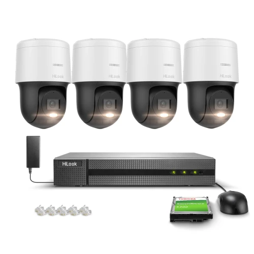 Sada na monitorovanie 4x Otočná kamera PTZ-N4MP, 4Mpx, PoE, H.265+ Hilook Hikvision